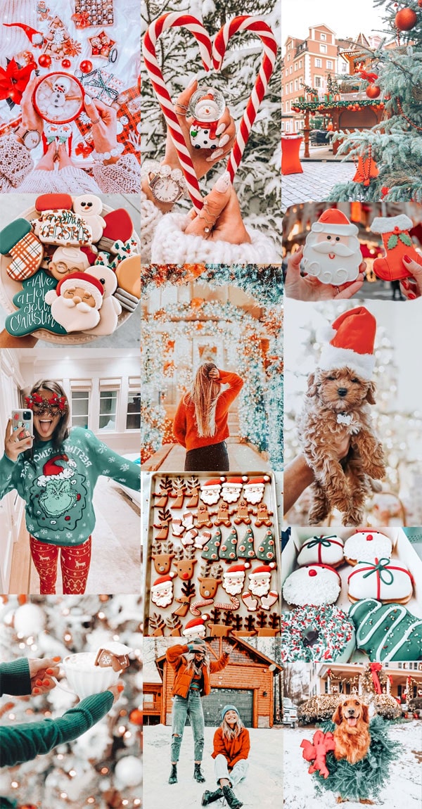 Download Cool Preppy Christmas Collage Wallpaper