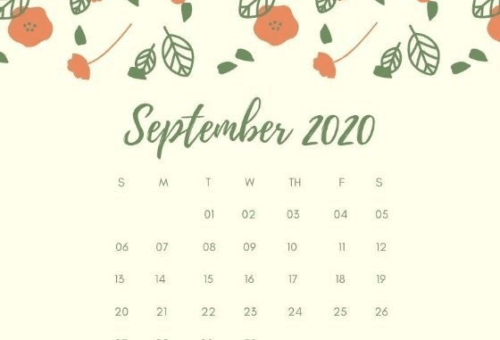 September 2020 Calendar Desktop Wallpaper