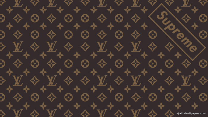 Download Black Supreme And Louis Vuitton Pattern Wallpaper