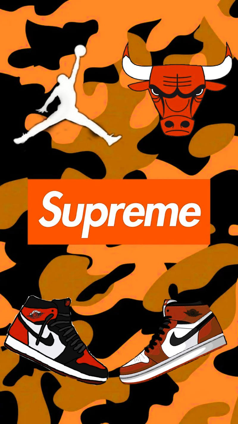 Orange Supreme Top Free Orange Supreme Backgrounds iPhone Wallpapers  Free Download